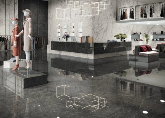 Marble effect for luxury showrooms
