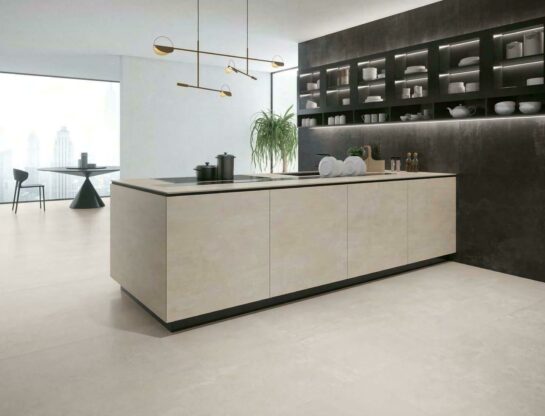 Concrete effect for an efficient kitchen